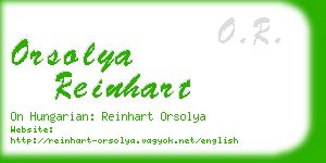 orsolya reinhart business card